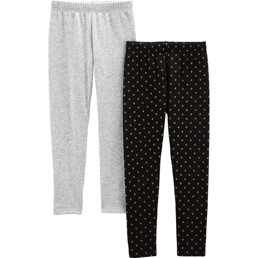Girls 2-Pack Lightweight Fleece-Lined Leggings
